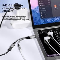 Câble audio Type-C de haute qualité avec cœur en cuivre, adaptateur convertisseur 2-en-1 pour charge et sortie audio, modèle 003, marque OEM