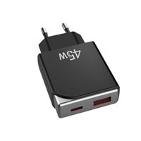Mobile Phone <strong>Charger</strong> <strong>Best</strong> <strong>Selling</strong> Slim Flat Wall <strong>Charger</strong> with Two Type C Port <strong>45W</strong> Fast Travel Adapter with US EU Plug
