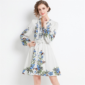 <span class=keywords><strong>KI</strong></span>- QW751-95 Femmes Dame Ressort Plus La Taille Mi Élégant Floral Habillé Jupe - Product Image 4