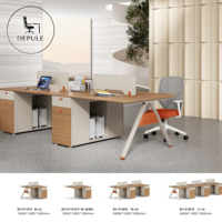 Poste de travail modulaire ergonomique linéaire pour 3 personnes avec cloisons de séparation pour bureaux à plan ouvert
