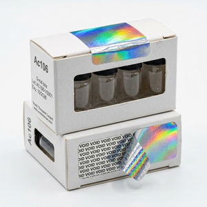 Elite <b>Secure</b>-Penta 5-Vial Peptide Folding <b>Box</b> Double Silver VOID Seals Matte Ivory Cardboard Packaging for 2ml 3ml Research Vial - Product Image 3