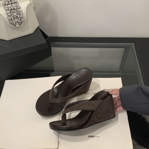 2025 Women's <b>Round</b> <b>Toe</b> Wedge <b>Heel</b> Flip Flops Casual High <b>Heel</b> Sandals with Fashion Trend - Product Image 1