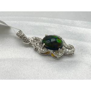 New Top selling Luxury BLACK <b>OPAL</b> Pendant 925 Sterling Silver, <b>Gift</b> Party Wedding Engagement Religious Ceremonies Events - Product Image 5