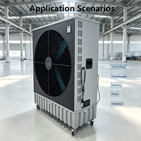 Refroidisseur d'air évaporatif mobile commercial à haut débit d'air pour salles, lieux publics et centres commerciaux de 180 à 220 mètres carrés – Équipement de refroidissement