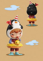 2026 Original POPMART Hirono Penguin Lifeguard Series Figurine Anime en PVC et Vinyle Boîte Mystère Jouet Tendance Décoratif Cadeau