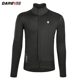 Darevie invierno 3 capas tela compuesta doble cremallera a prueba de viento ciclismo chaqueta hombres 4 vías estiramiento Softshell bicicleta <span class=keywords><strong>ropa</strong></span> - Product Image 4