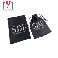 Sac à cheveux personnalisé en satin et soie pour extensions capillaires / Pochette en satin / Impression sérigraphique du logo du client / Recyclable