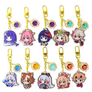 Genshin Anime Epoxy Plastic Key Chains Promotional Gift Creative Holographic Keyring Custom Acrylic Charm With Hologram - Product Image 3