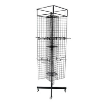 Présentoir de filature avec fil métallique, en acier inoxydable, grille rotative pour produits de suspension