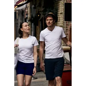 Camiseta básica con cuello en V, merchandising personalizado - Product Image 3