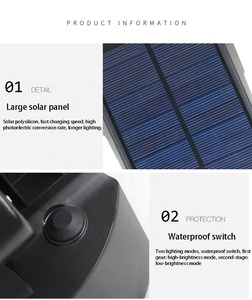 Lampes de jardin solaires sans fil 2 en 1 20 LEDs Projecteurs de paysage d'extérieur étanche Lampe solaire pour chemin mural pour cour et allée - Product Image 3