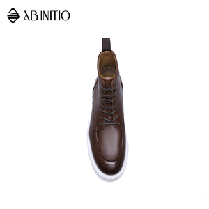 Bottes en cuir marron à plateforme et à cheville <span class=keywords><strong>haute</strong></span>, style décontracté pour hommes - Product Image 3