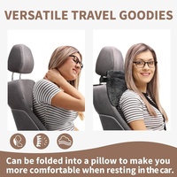 Couverture de voyage multifonctionnelle personnalisée en polyester 2-en-1 pour voyages d'affaires et vols – Châle/couverture de sieste pliable et portable