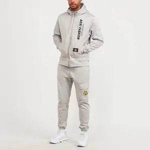 Hip Hop Sweatshirt Colorblock Hoodie Sets Custom Logo Mens Casual Sports Wear Tracksuit Running Jogging 2 Piece Set Tracksuit