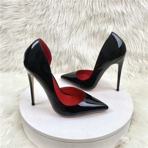 <b>Black</b> Patent Leather Women Stiletto <b>Pumps</b> Pointed Toe Sexy Hoes 8cm 10cm 12cm Customize 34-45 High Heels - Product Image 4