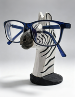 Support de présentation artisanal en bois pour lunettes et lunettes de soleil, idéal pour la décoration de la maison ou du bureau, ou comme cadeau (Zèbre)