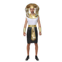 Costume de Fête Carnaval Thème Pharaon Égyptien Ancien Roi du Nil pour Homme en Matière PET, Taille Personnalisée, Impression Numérique