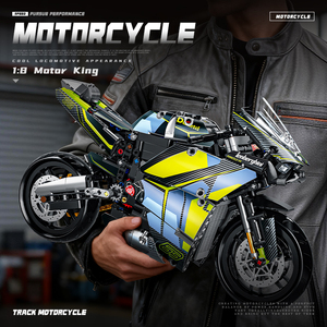 Jeu de construction électronique DIY à l'échelle 1/8, moto Dukardy, 723 pièces, matériau ABS, pour les enfants de 5 à 7 ans - Product Image 2
