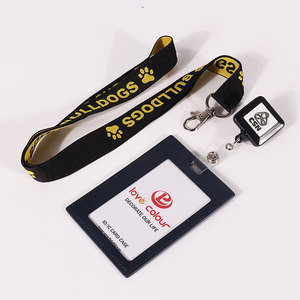 Tùy chỉnh dây buộc với logo cổ dây đeo dây buộc đôi phải đối mặt với dệt Jacquard Logo dây buộc với vòng hình vuông huy hiệu Reel chủ - Product Image 5