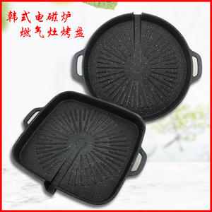 กระทะย่างสไตล์เกาหลีแบบสี่เหลี่ยมเคลือบสารกันติด กระทะเทปปันยากิสำหรับเตาแม่เหล็กไฟฟ้าและการปรุงอาหารแบบเปลวไฟโดยตรง พกพาสะดวก ทำความสะอาดง่าย - Product Image 6