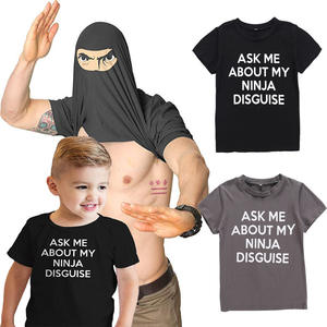 Drop Shipping chiedimi del mio Ninja travestimento Flip T Shirt divertente Costume grafica T-Shirt in cotone umorismo regalo tee - Product Image 2