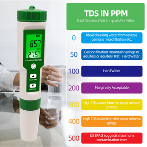 Monitor Digital de Calidad del Agua 5 en 1, Medidor de PH/TDS/EC/ORP/Temperatura, Medidor de PH para Piscinas, Agua Potable y Acuarios - Product Image 5