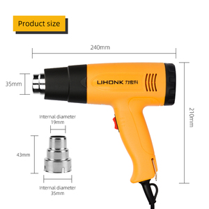 LK318 Pistolet à air chaud électrique 1800W Chauffage rapide <span class=keywords><strong>Souffleur</strong></span> <span class=keywords><strong>thermique</strong></span> pour l'artisanat Décoration automobile Températures variables Grade DIY - Product Image 2