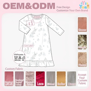 Camisón Infantil con Estampado de Grinch Navideño, Manga Larga, Dobladillo con Volantes, Vestido de Dormir para Niñas, Diseño Personalizado, Servicio OEM - Product Image 2