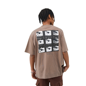 Custom Logo Streetwear T-shirt Printing Black Cotton Heavyweight Drop Shoulder Blank <b>Tshirt</b> - Product Image 3