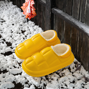 New Indoor Trend All-Match Winter Warm Moon <b>Shoes</b> Comfortable Fleece-Lined Plush for Non-Slip EVA <b>Soft</b> Fur Solid Color Toe - Product Image 3