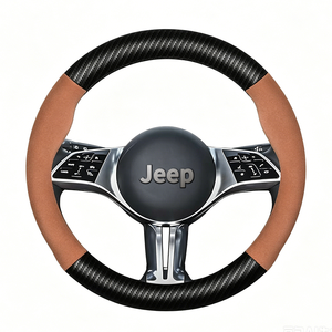 Funda de <span class=keywords><strong>Volante</strong></span> Deportiva de Cuero Transpirable Ultrafina Xingye C-003-1 para <span class=keywords><strong>Jeep</strong></span> de 4 Radios, Universal de 14-15 Pulgadas, Antideslizante, de Gamuza - Product Image 1