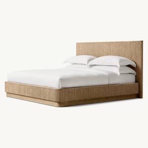 Cama de Plataforma de Roble Macizo de Alta Calidad, Moderna y Minimalista, Modelo Mulholland, Cama Suave con Panel, Extra Grande, Juego de Muebles de Dormitorio de Lujo, 10 Años de Garantía - Product Image 4