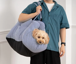 Schwarz-Weiß-Gitter Plüsch Soft <span class=keywords><strong>Dog</strong></span> Booster Seat mit Riemen Solides Muster für kleine Hunde Pet Carrier Bett mit Sicherheits gurt - Product Image 5