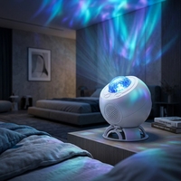 Projecteur d'étoiles Aurora bleu moderne rechargeable RGB, lumière d'ambiance pour table, veilleuse pour projets hôteliers