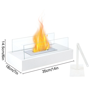Foyer de table populaire en métal blanc de rectangle de <span class=keywords><strong>cheminée</strong></span> de <span class=keywords><strong>bio</strong></span><span class=keywords><strong>éthanol</strong></span> <span class=keywords><strong>pour</strong></span> le décor extérieur de table de jardin - Product Image 5