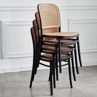 Chaise Empilable Économique Design Rotin Mobilier Moderne Chaise en Rotin Extérieur Restaurant Café Bistrot Salle à Manger Chaise en Plastique