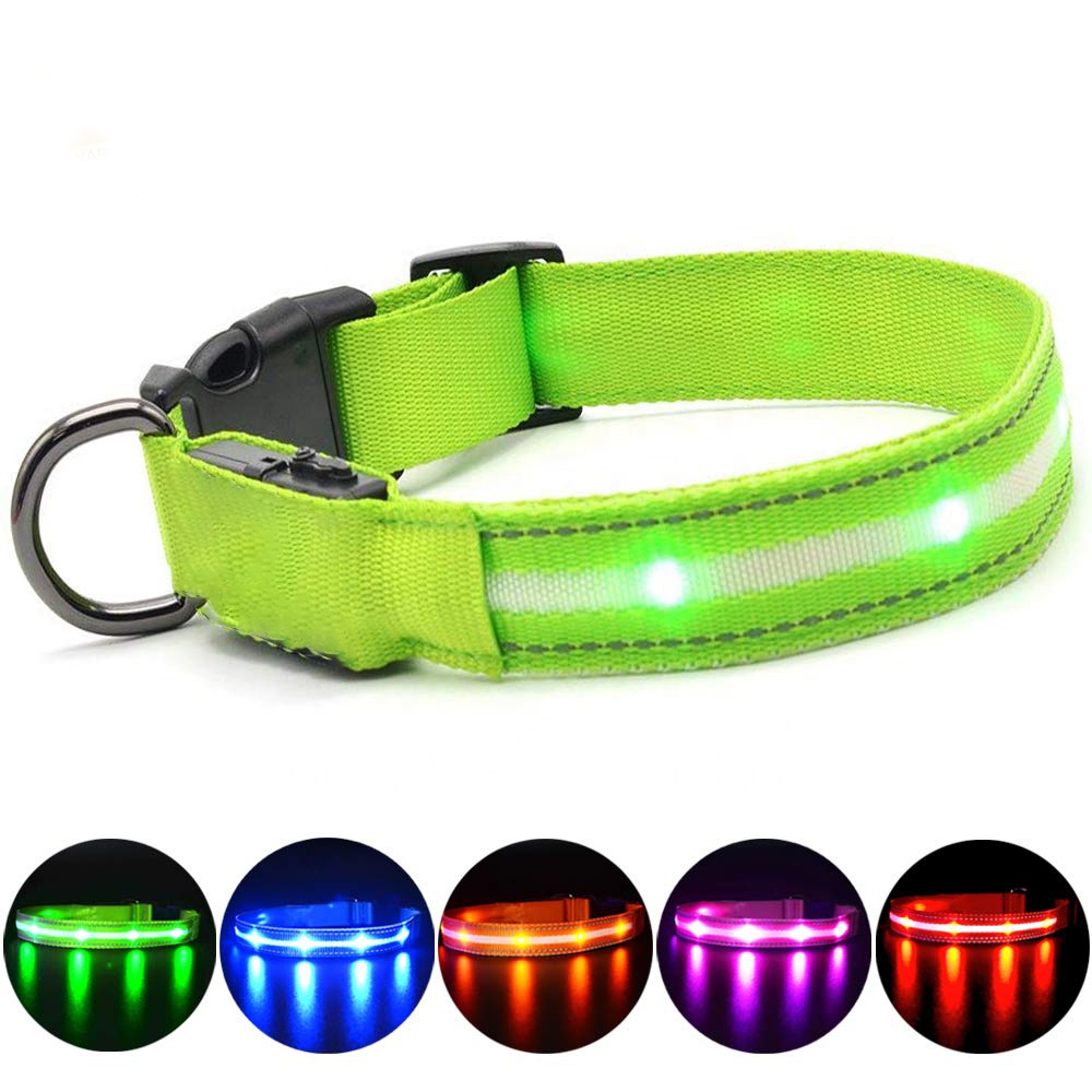 Уникальный дизайн Регулируемый мягкий нейлоновый лямки воротник собака водонепроницаемый светодиодный мигающий ошейник