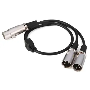 30CM Original 3 Pin XLR FEMELLE Jack To Dual 2 MÂLE Plug Y SPLITTER Cable Adapter 1 FT Foot Cord