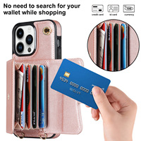Vente chaude Pu cuir Protection antichoc étui élégant avec sangle portefeuille Phonecase pour iPhone 16 15 14 13 12 11 Pro Max Plus