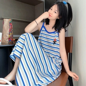 <span class=keywords><strong>Pigiama</strong></span> camicia da notte estiva da <span class=keywords><strong>donna</strong></span> adorabile abbigliamento esterno per la casa abito lungo <span class=keywords><strong>pigiama</strong></span> di <span class=keywords><strong>cotone</strong></span> - Product Image 5