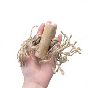 Natural Wood Cat Toy With Rope Tassels Durable Pet Accessory For Cats All Seasons Simple Style Made in VietNam - Product Image 1
