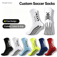 Fabricant de chaussettes antidérapantes personnalisées, chaussettes de sport de haute qualité pour le football, chaussettes de football antidérapantes, antibactériennes, en spandex sublimé