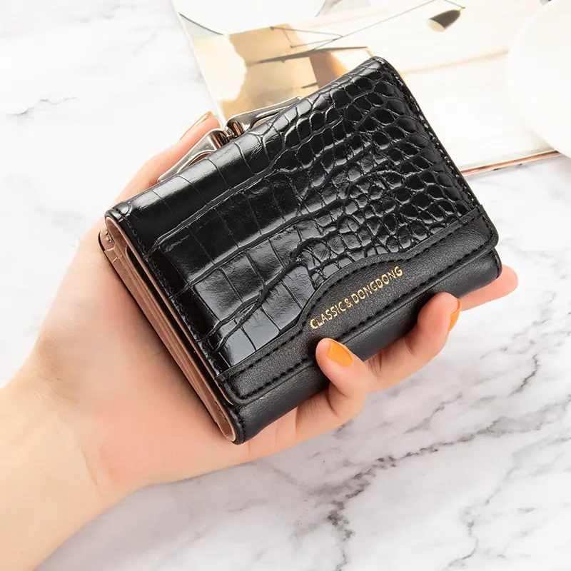 Crocodile Pattern Mini Leather Ladies Wallet Coin Bag Purses Fashion Card Holder Women Purse