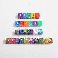 Vente en gros de dés à six faces transparents en acrylique écologique durable de 16 mm, à bords droits, de couleur unie, pour jeux de dés