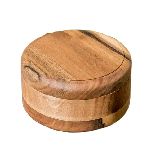 Caixa de anel de madeira sólida, caixa de madeira para presente ou decoração