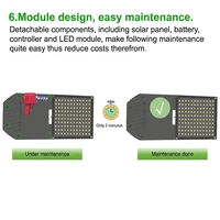 Lampadaire solaire semi-intégré tout-en-un, éclairage extérieur LED, 190 lm par W, puce Bridgelux 5050 pour projets routiers