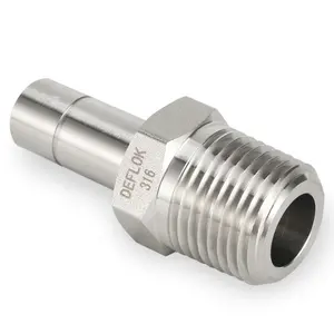 Instrumentation 6000 Psi Male adaptor Press Tube Fittings High Pressure 316 SS Compression NPT Male Sandpipe Connectors