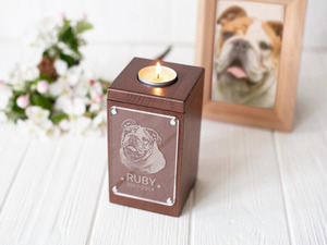 Urne funéraire en bois pour cendres de chien, urne commémorative pour animaux de compagnie, crémation - Product Image 2