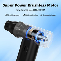 Souffleur d'air comprimé 110000 tr/min pour PC, clavier, voiture, souffleur électrique sans fil 4000 mAh, ventilateur multi-usage avec buses