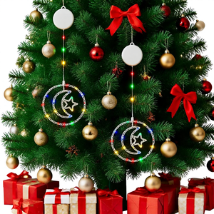 Guirlandes lumineuses LED étoiles et lunes, indice de protection IP44, fonctionnant sur piles, ventouses pour décoration de Noël, fenêtres/<span class=keywords><strong>balcon</strong></span>/fête/mariage - Product Image 1